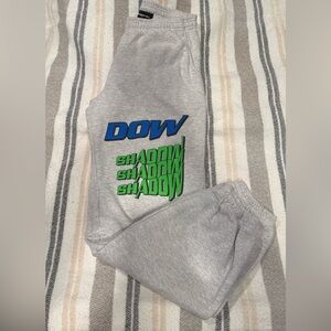 Shadow Hill mens Gray Joggers with Blue and Green Accents